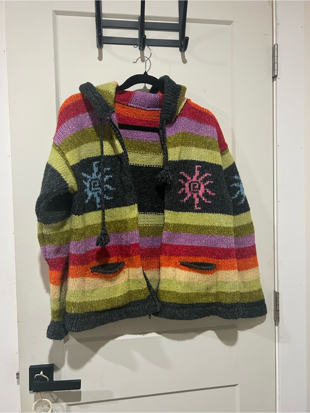 Women’s Multicolor Striped Hooded Sweater